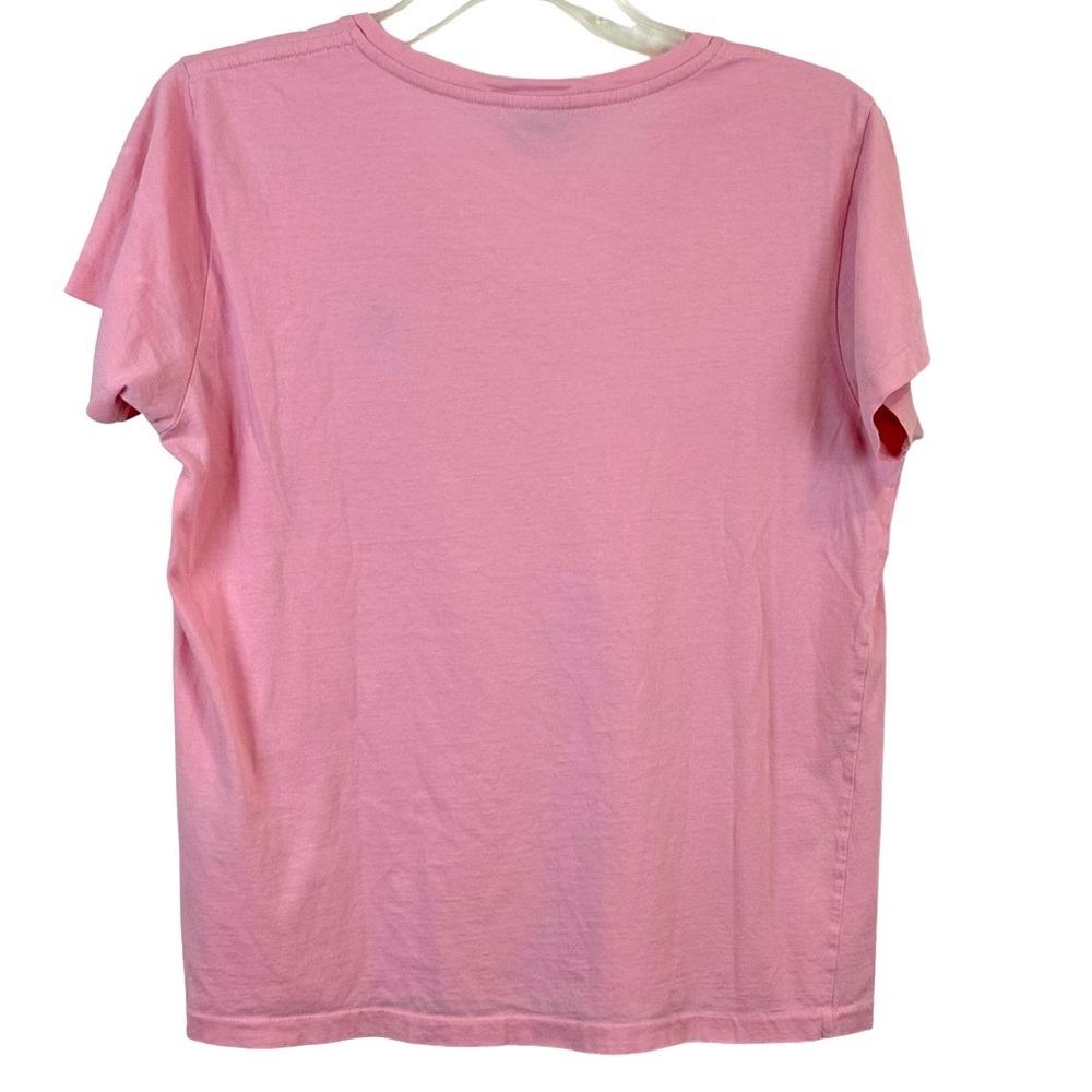 Vintage Ralph Lauren Sport Pastel Pink V Neck Tee Size L 🔥 - Picture 2 of 6